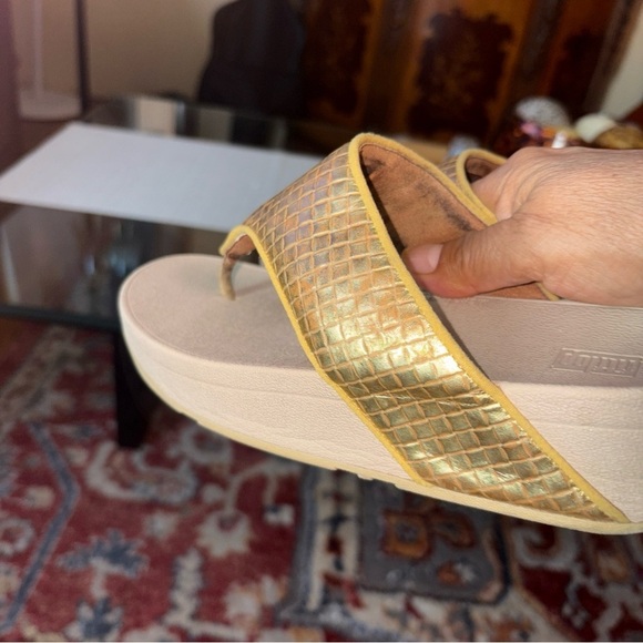 FITFLOP Gold  SQUARE Women's Sandals😋 - Picture 12 of 12